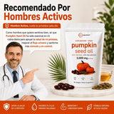 Aceite de Semilla de Calabaza 3000 mg + Saw Palmetto Apoya tu Salud Prostática y fortalece tu cabello desde hoy